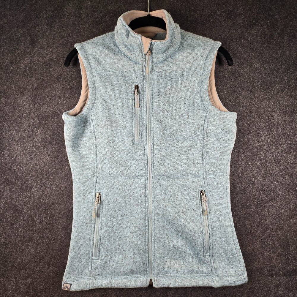 Storm Creek Heathered Light Blue Green Vest XS Zipped Pockets Cabincore Nature